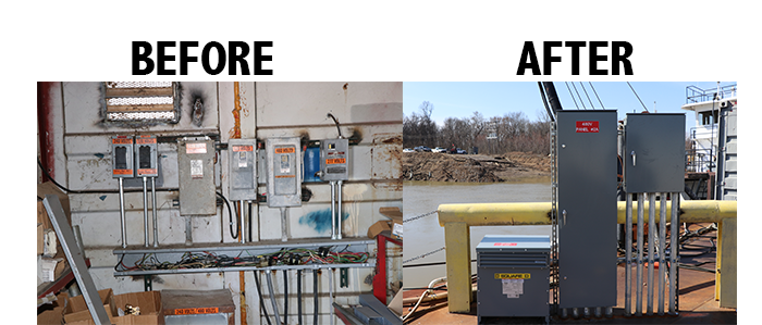 electrical panel before and after